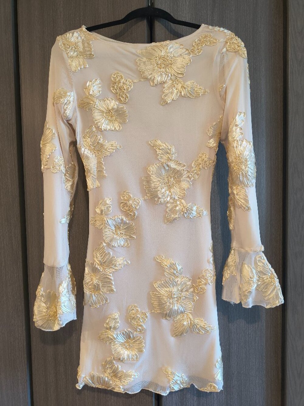 Pretty Garden Fashion Brand New With Tags Gold Cream Floral Midi Bodycon Dress